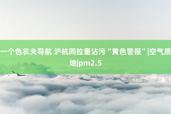 一个色农夫导航 沪杭同拉重沾污“黄色警报”|空气质地|pm2.5