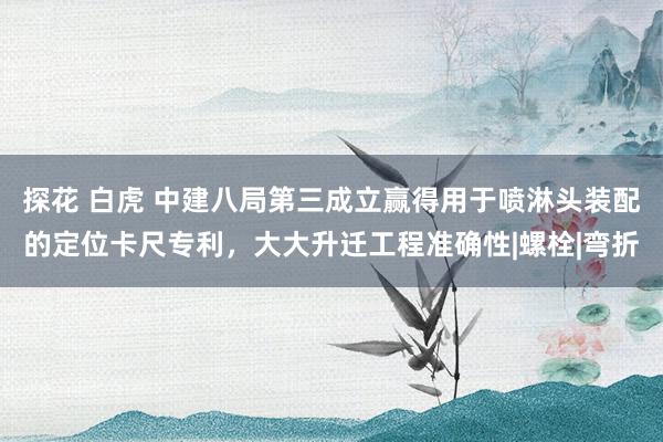 探花 白虎 中建八局第三成立赢得用于喷淋头装配的定位卡尺专利，大大升迁工程准确性|螺栓|弯折