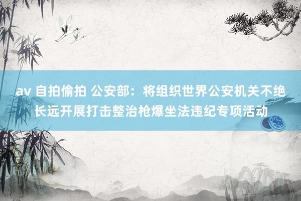 av 自拍偷拍 公安部：将组织世界公安机关不绝长远开展打击整治枪爆坐法违纪专项活动