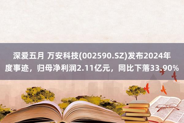 深爱五月 万安科技(002590.SZ)发布2024年度事迹，归母净利润2.11亿元，同比下落33.90%